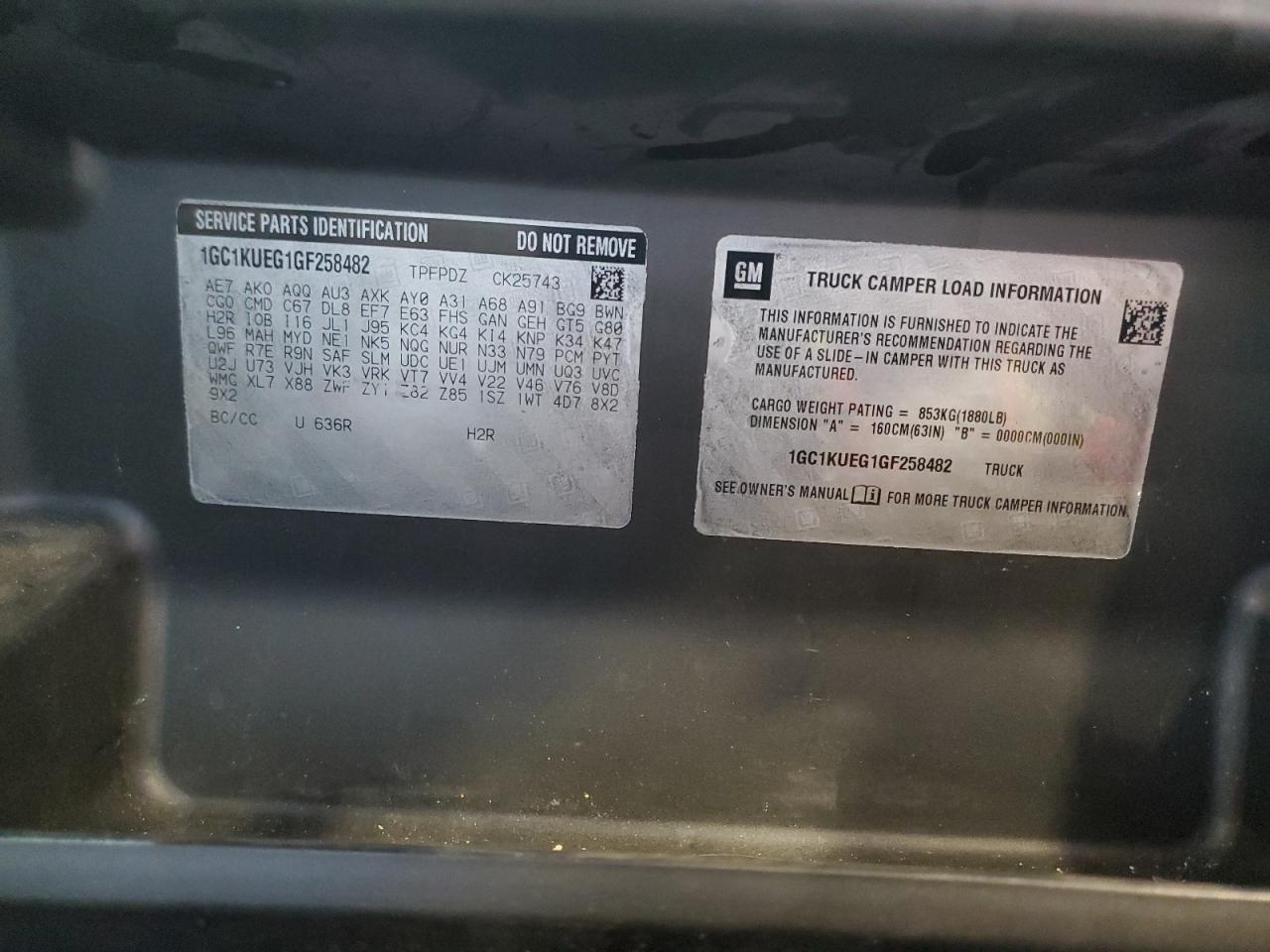 2016 Chevrolet Silverado K2500 Heavy Duty VIN: 1GC1KUEG1GF258482 Lot: 84871485