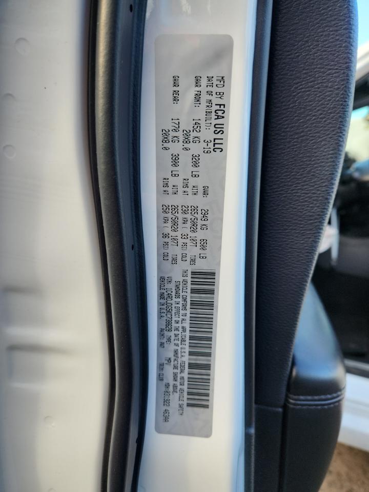 2019 Dodge Durango Gt VIN: 1C4RDJDG5KC738628 Lot: 86241555