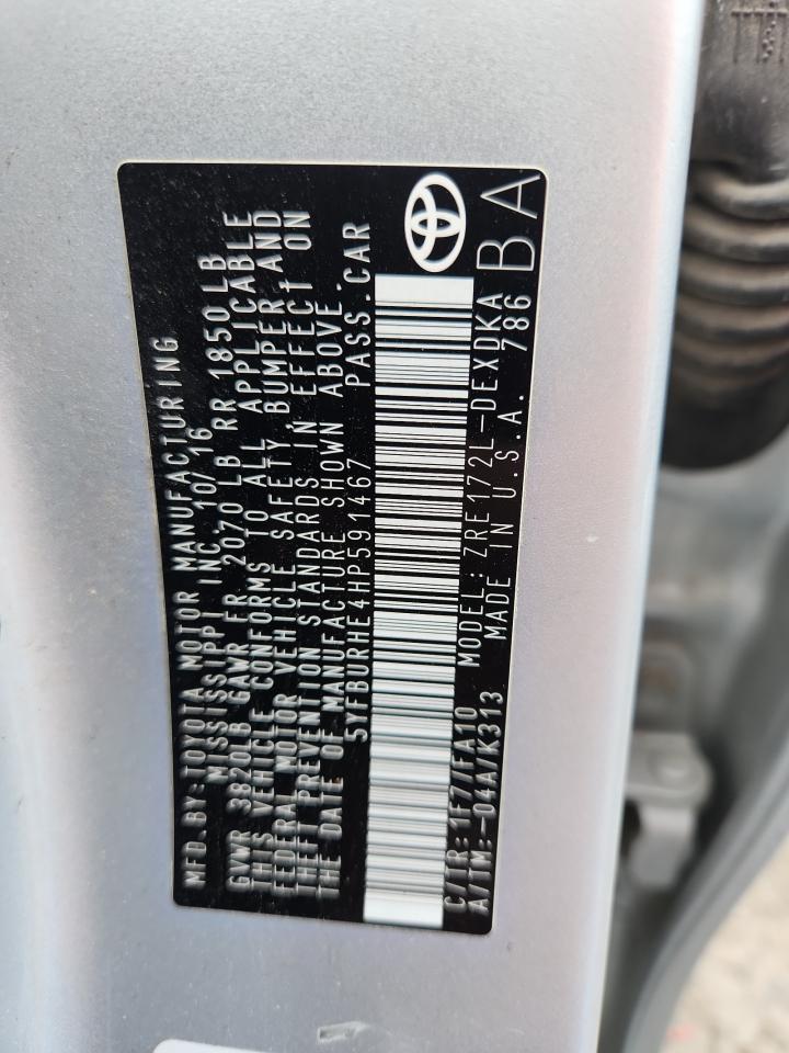 2017 Toyota Corolla L VIN: 5YFBURHE4HP591467 Lot: 82397025