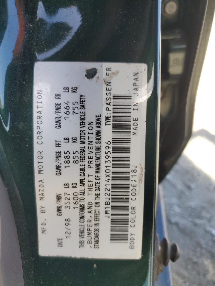 1999 Mazda Protege Es VIN: JM1BJ2214X0139596 Lot: 85183855