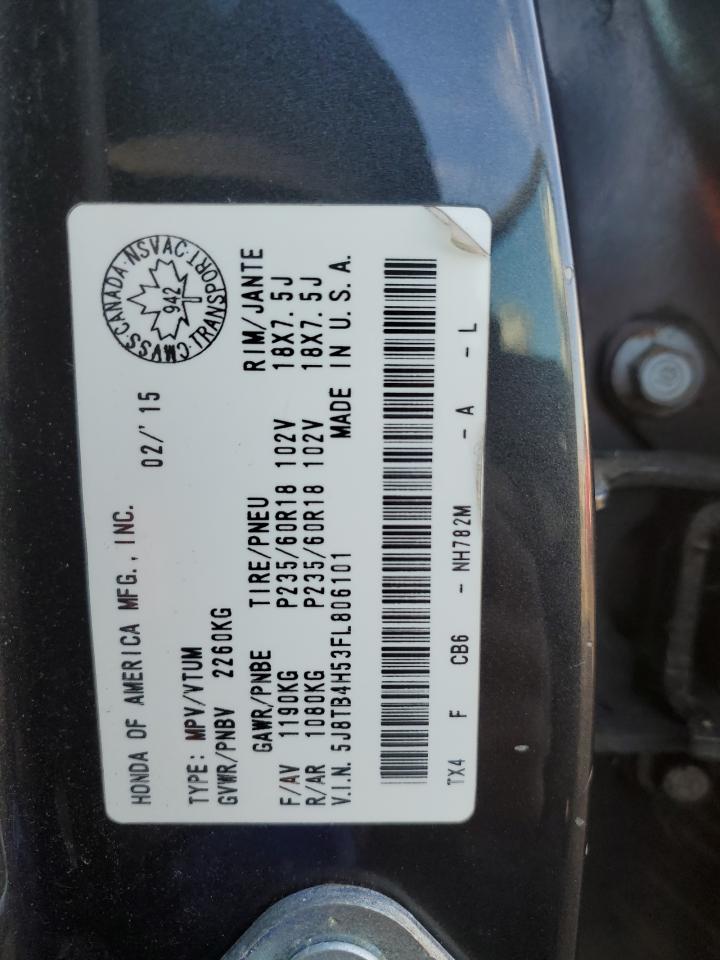 2015 Acura Rdx Technology VIN: 5J8TB4H53FL806101 Lot: 89455965