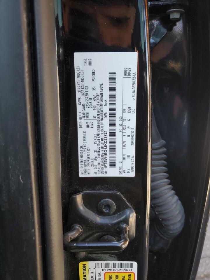 2018 Ford F150 Supercrew VIN: 1FTEW1EG1JKC23721 Lot: 86660785