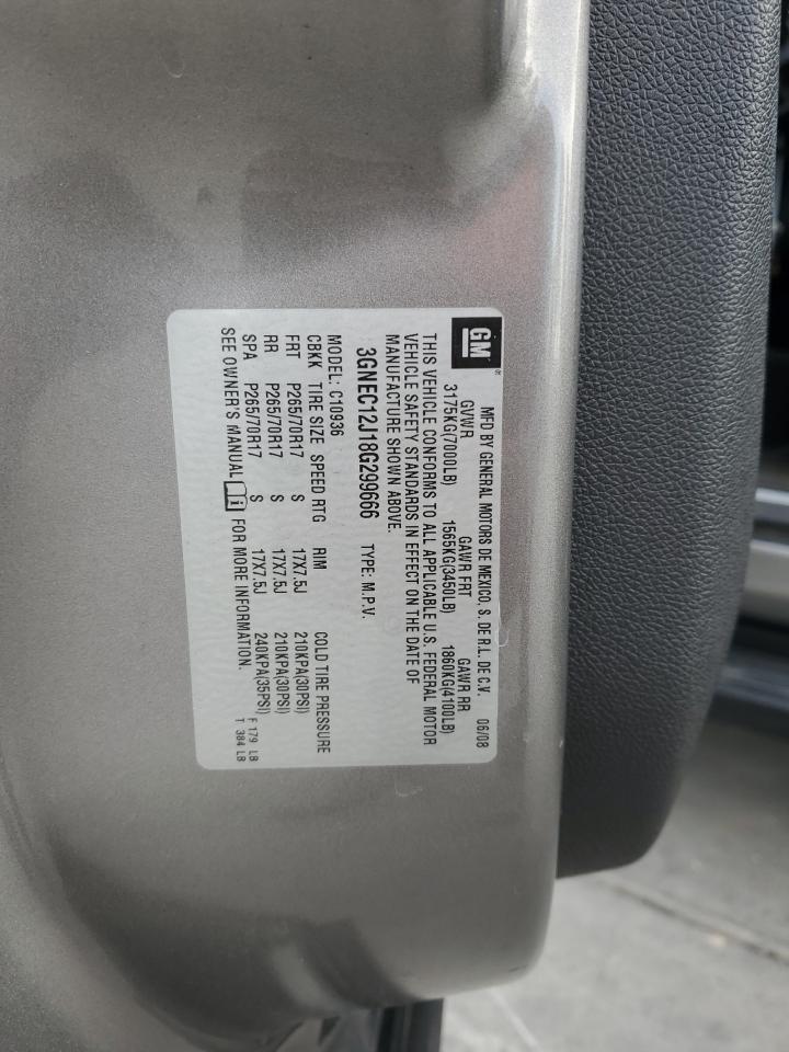 2008 Chevrolet Avalanche C1500 VIN: 3GNEC12J18G299666 Lot: 87299215