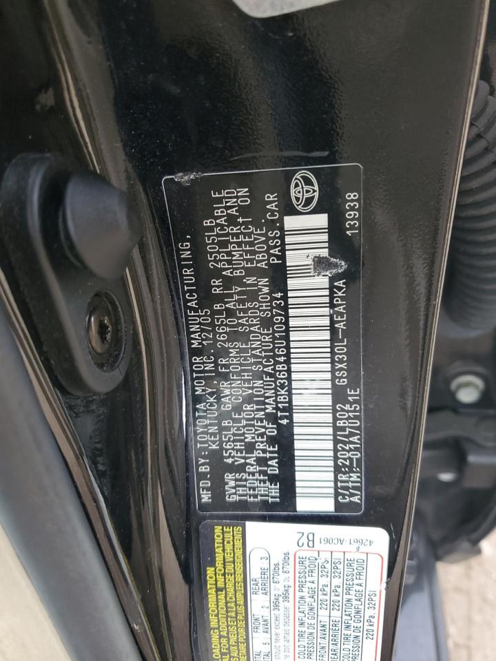 2006 Toyota Avalon Xl VIN: 4T1BK36B46U109734 Lot: 86825565