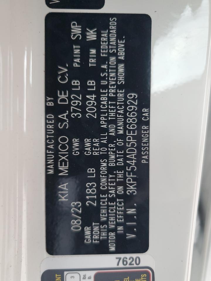 2023 Kia Forte Gt Line VIN: 3KPF54AD5PE686929 Lot: 82529515