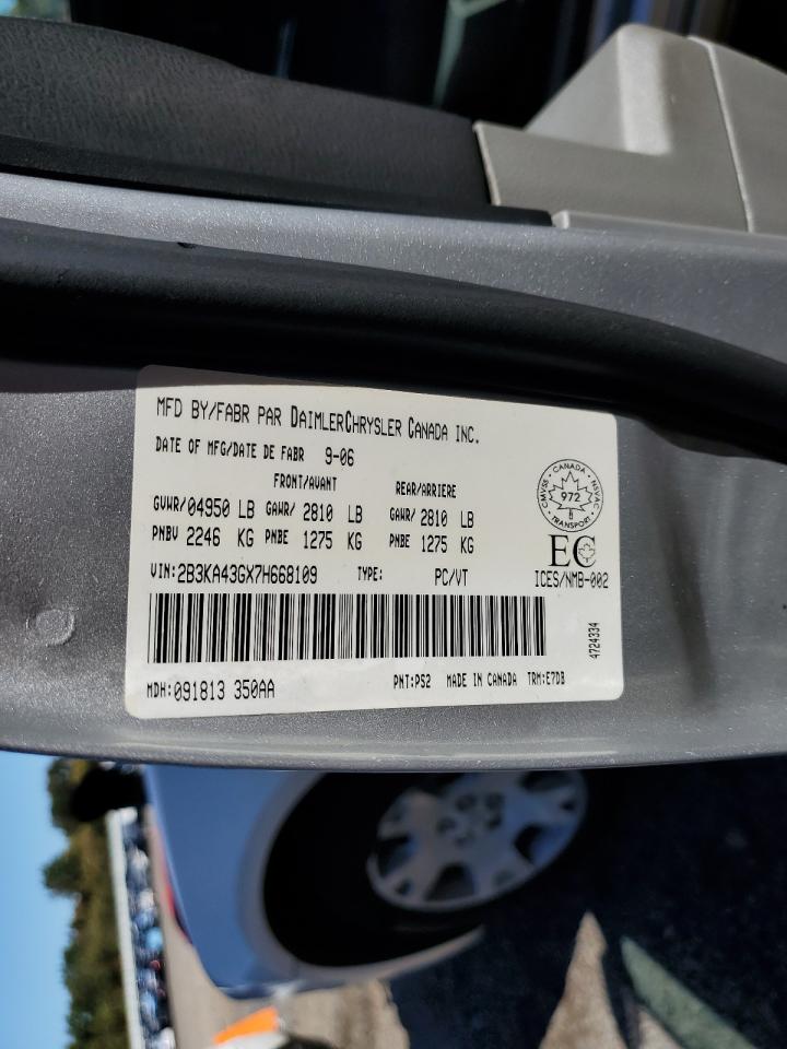 2007 Dodge Charger Se VIN: 2B3KA43GX7H668109 Lot: 82256475