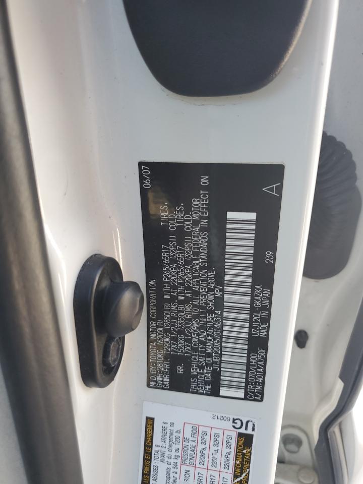 2007 Lexus Gx 470 VIN: JTJBT20X570146314 Lot: 82342705