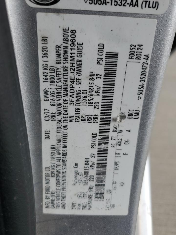 2017 Ford Fiesta Se VIN: 3FADP4EJ2HM119608 Lot: 86829965