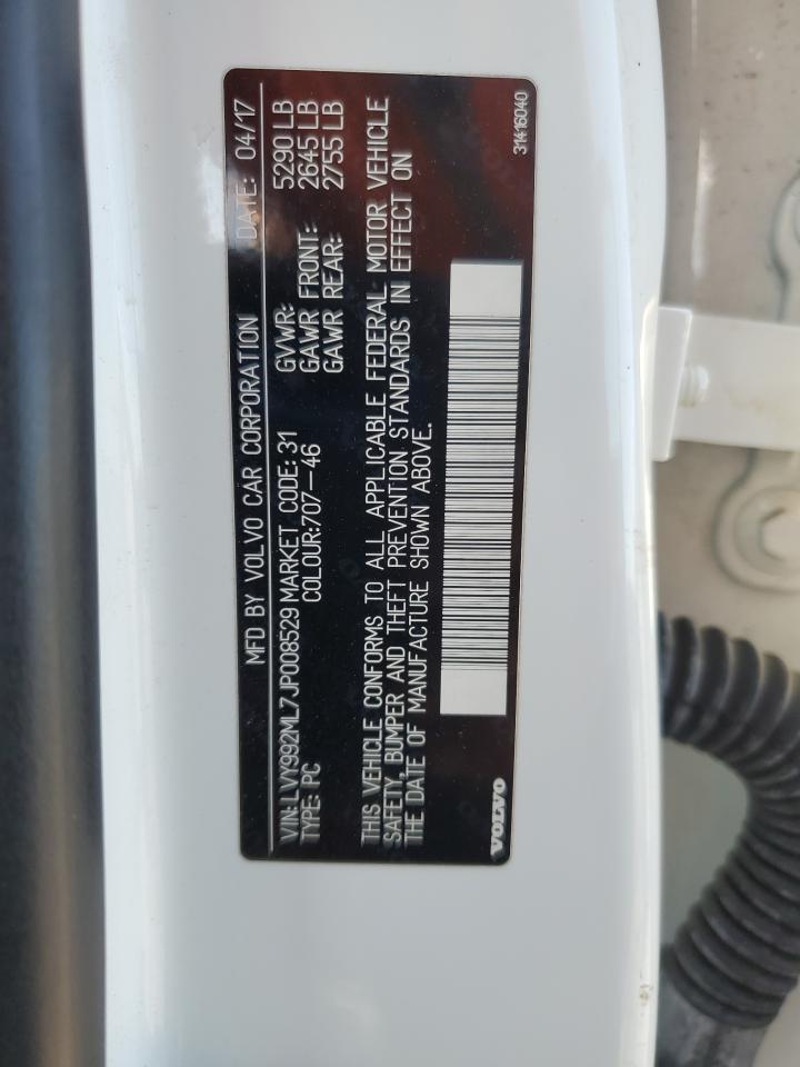 2018 Volvo S90 T6 Inscription VIN: LVY992ML7JP008529 Lot: 89496685