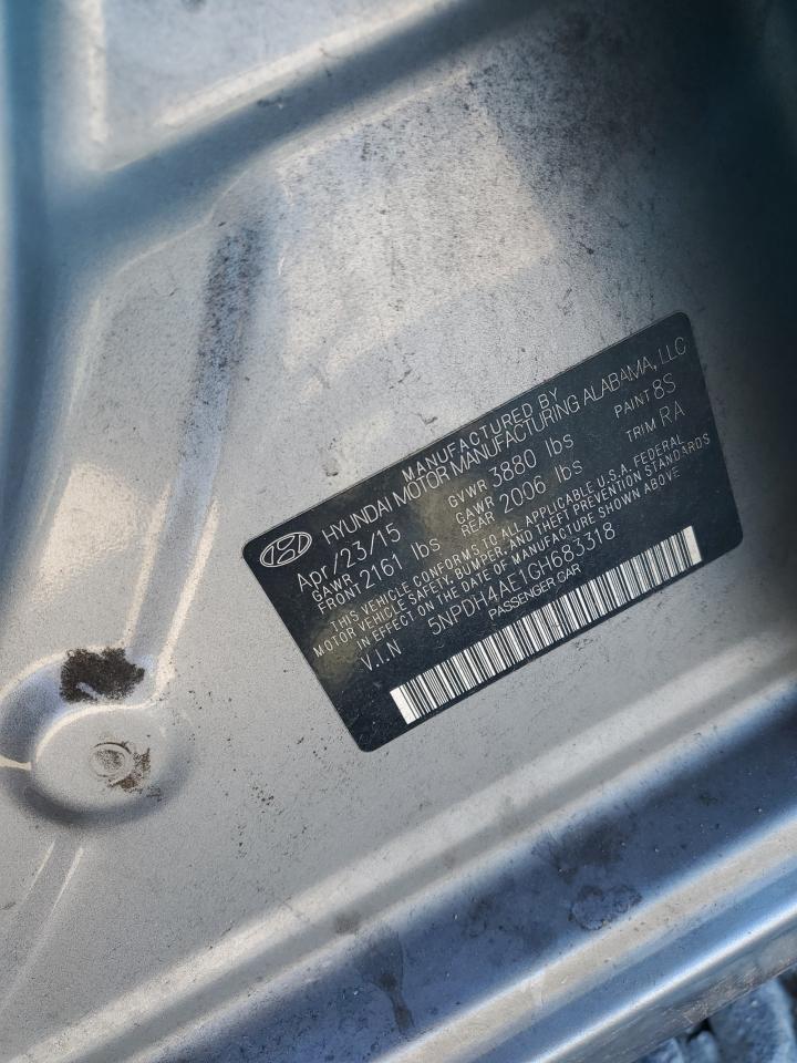 2016 Hyundai Elantra Se VIN: 5NPDH4AE1GH683318 Lot: 86640585