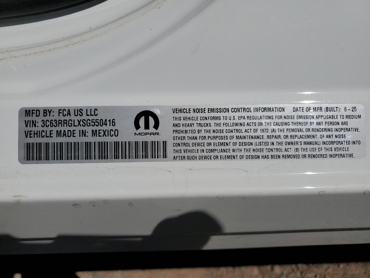 2025 Ram 3500 Tradesman VIN: 3C63RRGLXSG550416 Lot: 81830975