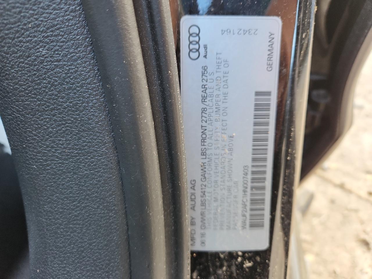 2017 Audi A6 Premium Plus VIN: WAUF2AFC1HN007403 Lot: 90368515