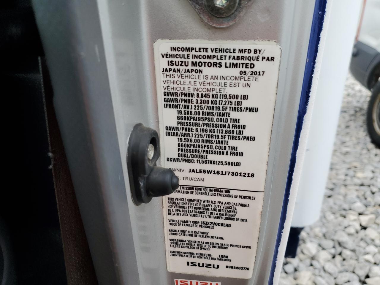 2018 Isuzu Nrr Delivery Truck VIN: JALE5W161J7301218 Lot: 87264785