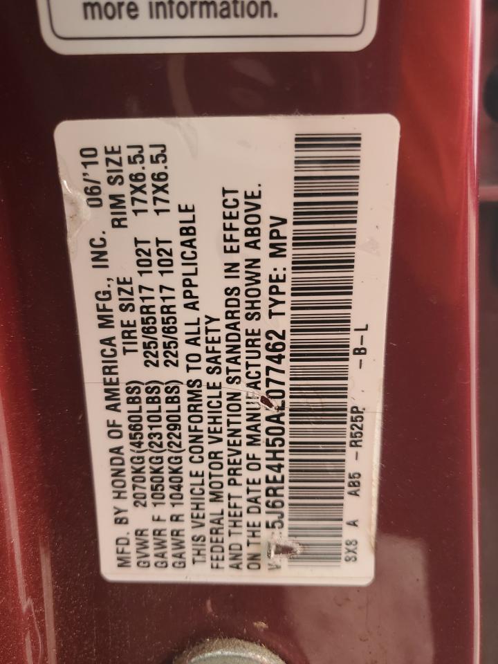 2010 Honda Cr-V Ex VIN: 5J6RE4H50AL077462 Lot: 80509455