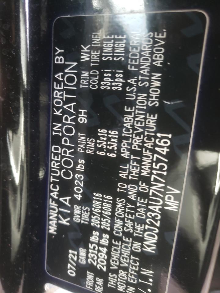 2022 Kia Soul Lx VIN: KNDJ23AU7N7157461 Lot: 85573045