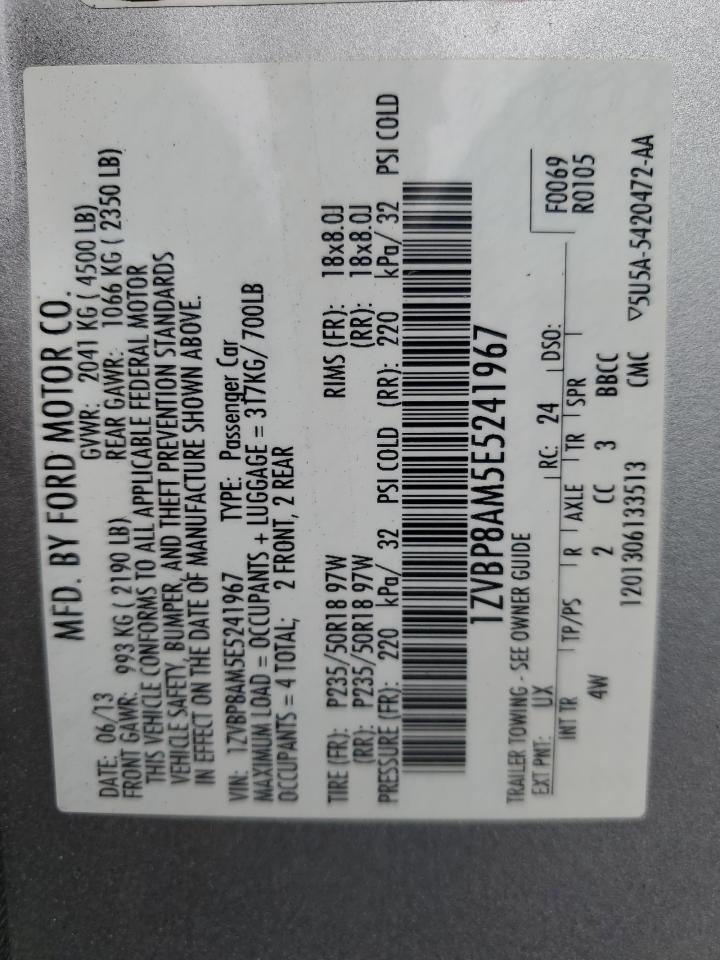 2014 Ford Mustang VIN: 1ZVBP8AM5E5241967 Lot: 85085675