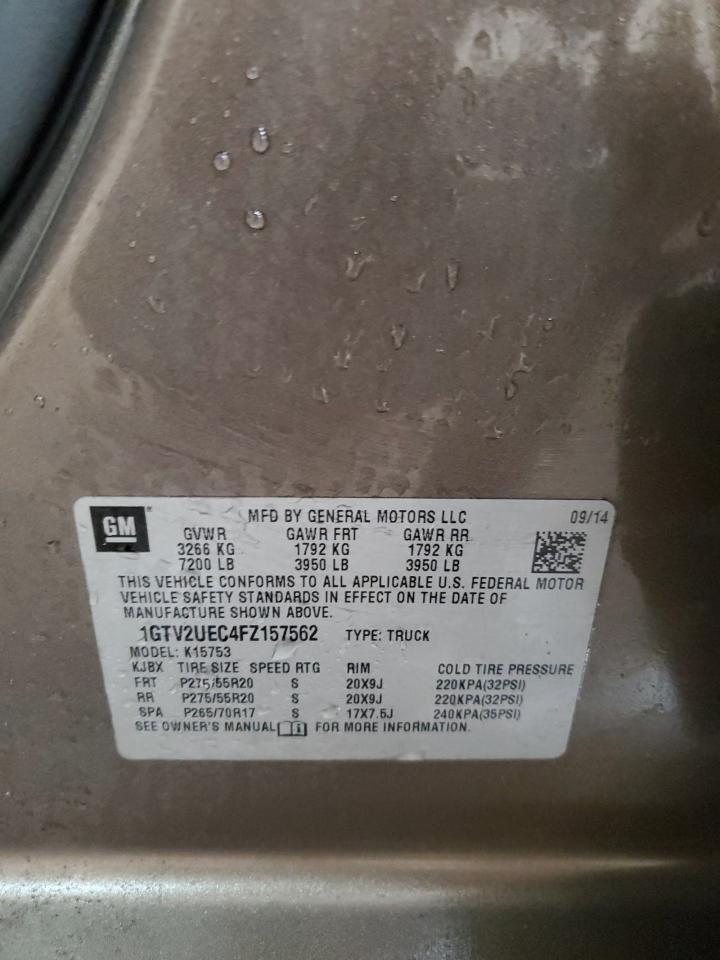 2015 GMC Sierra K1500 Sle VIN: 1GTV2UEC4FZ157562 Lot: 90268765