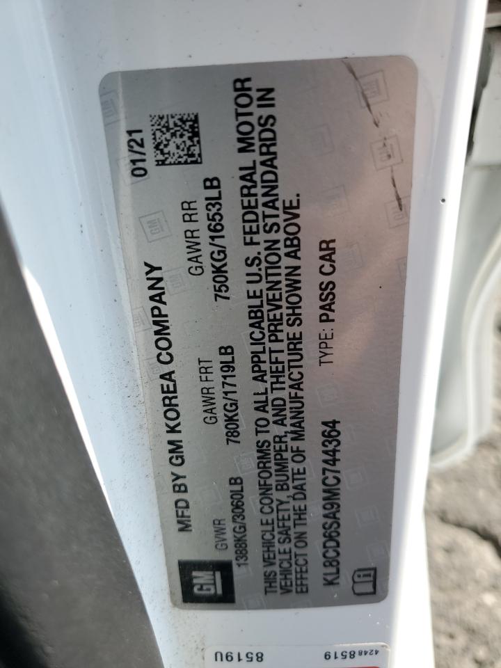 2021 Chevrolet Spark 1Lt VIN: KL8CD6SA9MC744364 Lot: 82690735