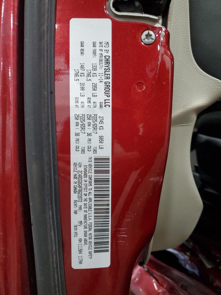 2015 Dodge Grand Caravan Se VIN: 2C4RDGBG0FR623972 Lot: 85685095