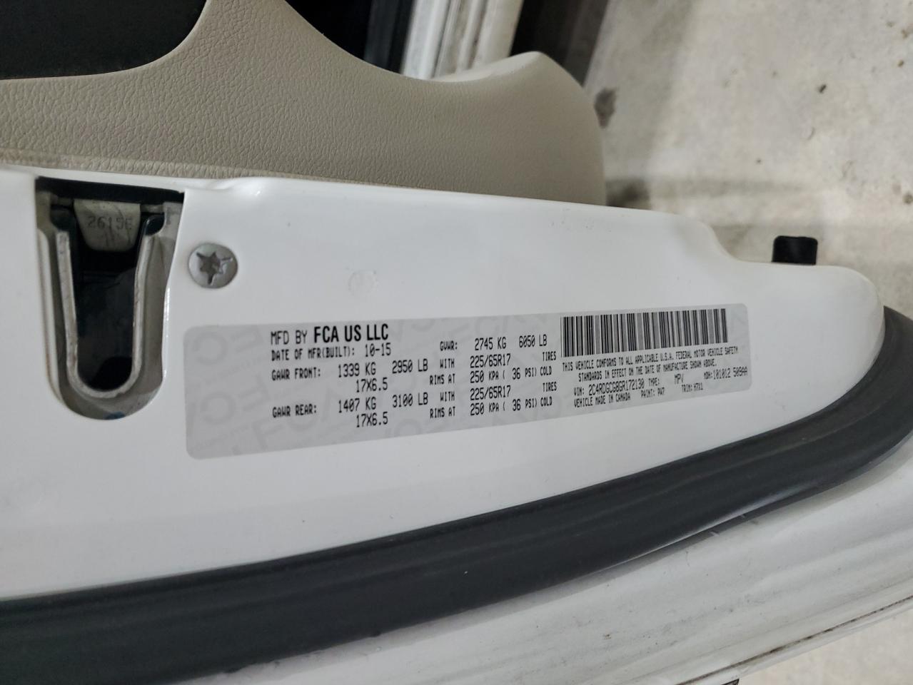 2016 Dodge Grand Caravan Sxt VIN: 2C4RDGCG8GR172130 Lot: 85669435