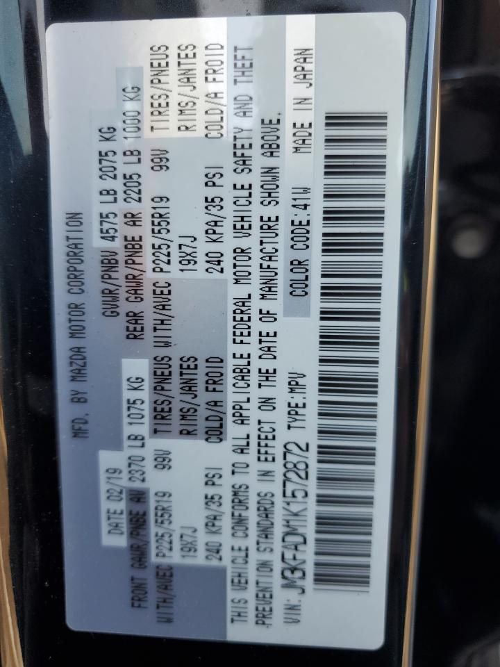 2019 Mazda Cx-5 Grand Touring VIN: JM3KFADM1K1572872 Lot: 84748195