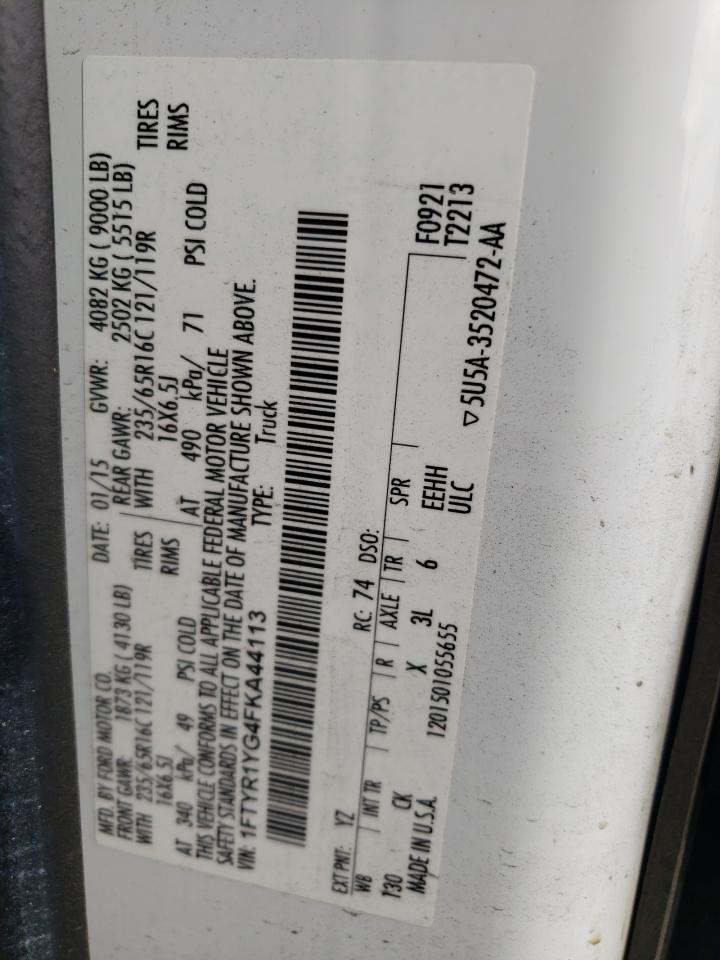 2015 Ford Transit Cargo Van T- VIN: 1FTYR1YG4FKA44113 Lot: 82265195