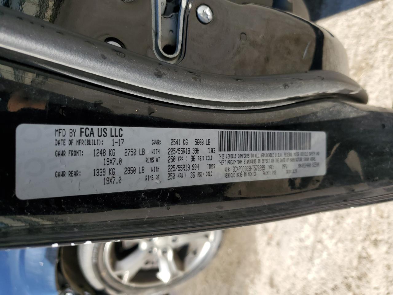 2017 Dodge Journey Crossroad VIN: 3C4PDDGG9HT578299 Lot: 85828285