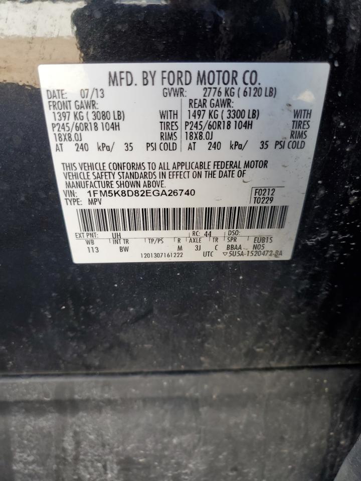 2014 Ford Explorer Xlt VIN: 1FM5K8D82EGA26740 Lot: 82313885