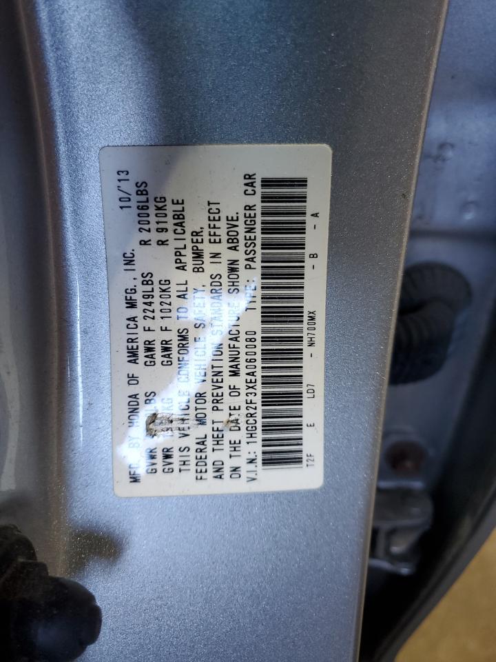 2014 Honda Accord Lx VIN: 1HGCR2F3XEA060080 Lot: 85547625