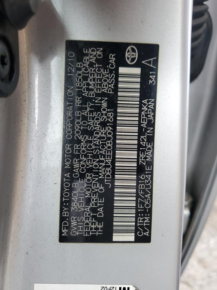 2011 Toyota Corolla Base VIN: JTDBU4EE0BJ091681 Lot: 82214585