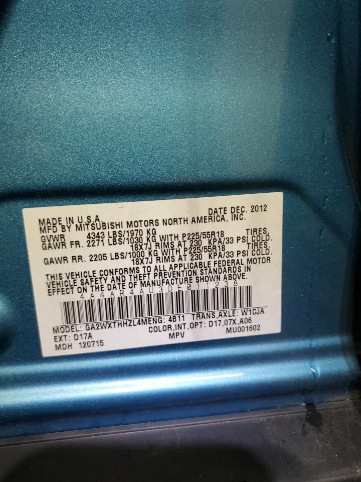 2013 Mitsubishi Outlander Sport Se VIN: 4A4AR4AU3DE011238 Lot: 89462695