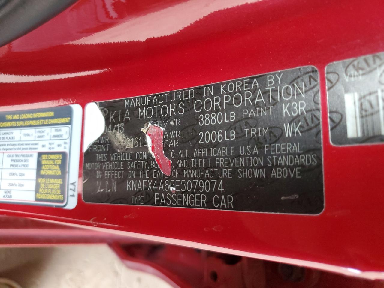 2014 Kia Forte Lx VIN: KNAFX4A65E5079074 Lot: 82413675