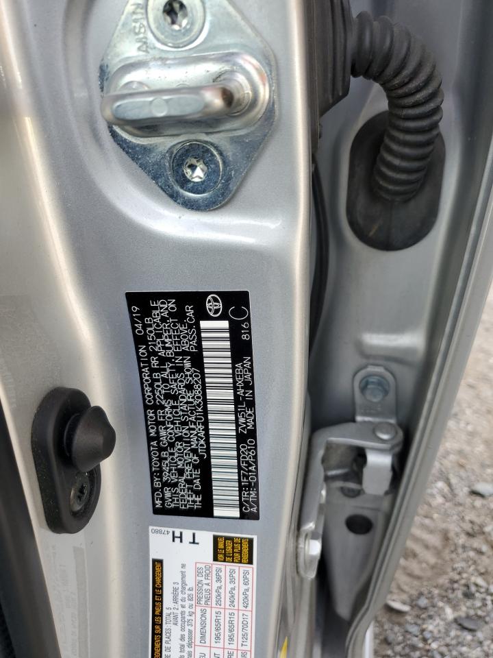 2019 Toyota Prius VIN: JTDKARFU1K3088207 Lot: 86588485