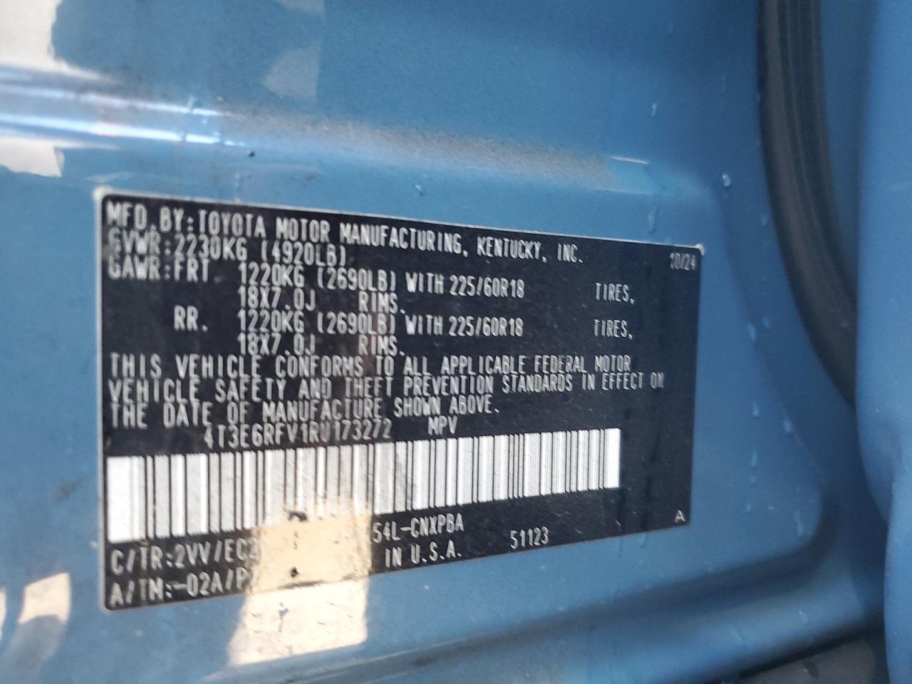 2024 Toyota Rav4 Xse VIN: 4T3E6RFV1RU173272 Lot: 86677575