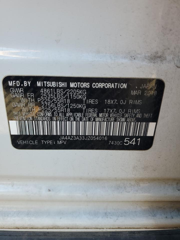 2018 Mitsubishi Outlander Se VIN: JA4AZ3A33JZ054016 Lot: 82540885
