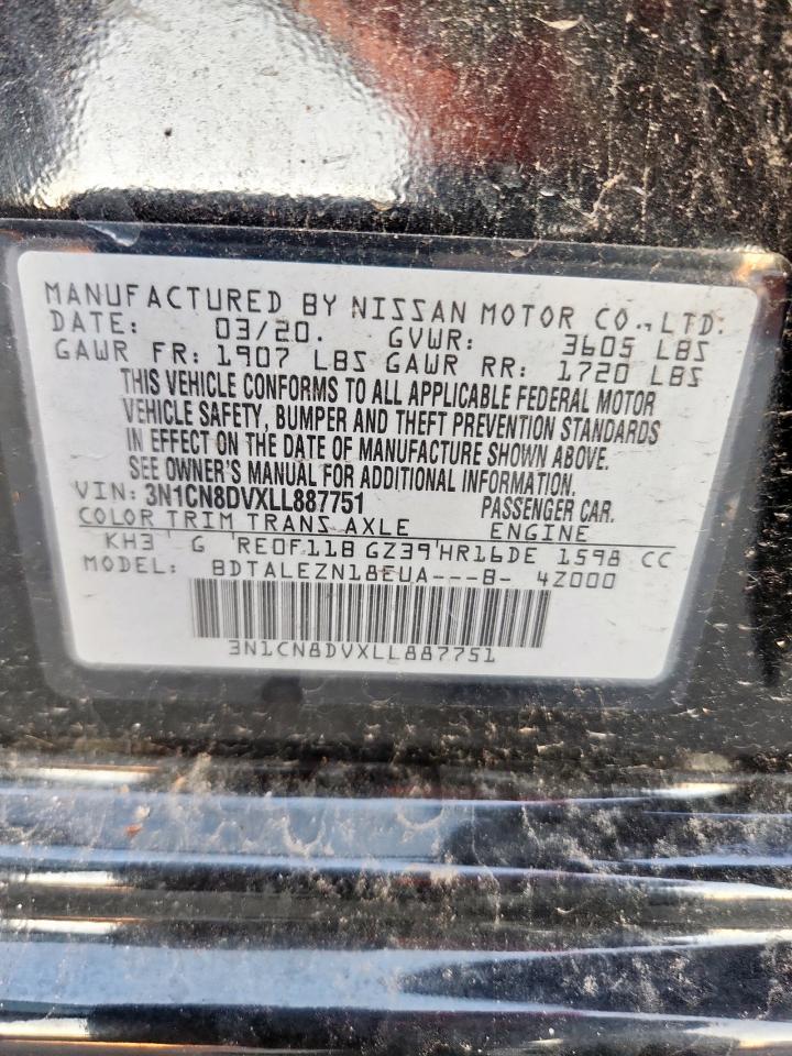 2020 Nissan Versa S VIN: 3N1CN8DVXLL887751 Lot: 85936915