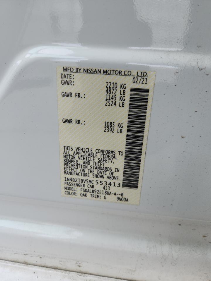 2021 Nissan Leaf S Plus VIN: 1N4BZ1BV5MC553413 Lot: 90320895