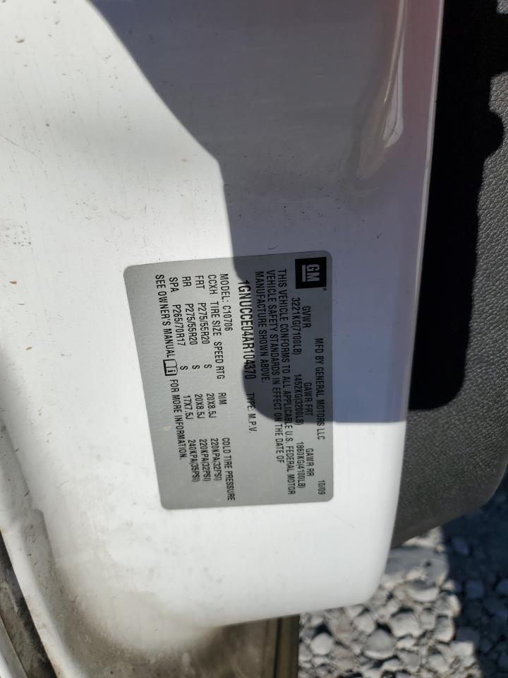 2010 Chevrolet Tahoe C1500 Ltz VIN: 1GNUCCE04AR104370 Lot: 82692415