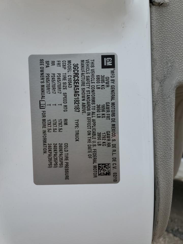 2010 Chevrolet Silverado C1500 Lt VIN: 3GCRCSEA5AG182187 Lot: 85779475