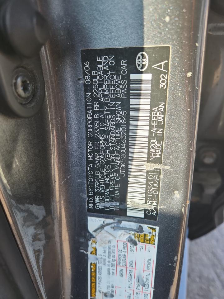 2006 Toyota Prius VIN: JTDKB20U463201845 Lot: 86111645