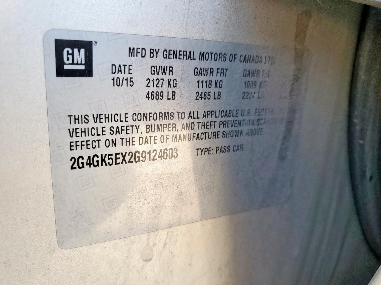 2016 Buick Regal VIN: 2G4GK5EX2G9124603 Lot: 81973765