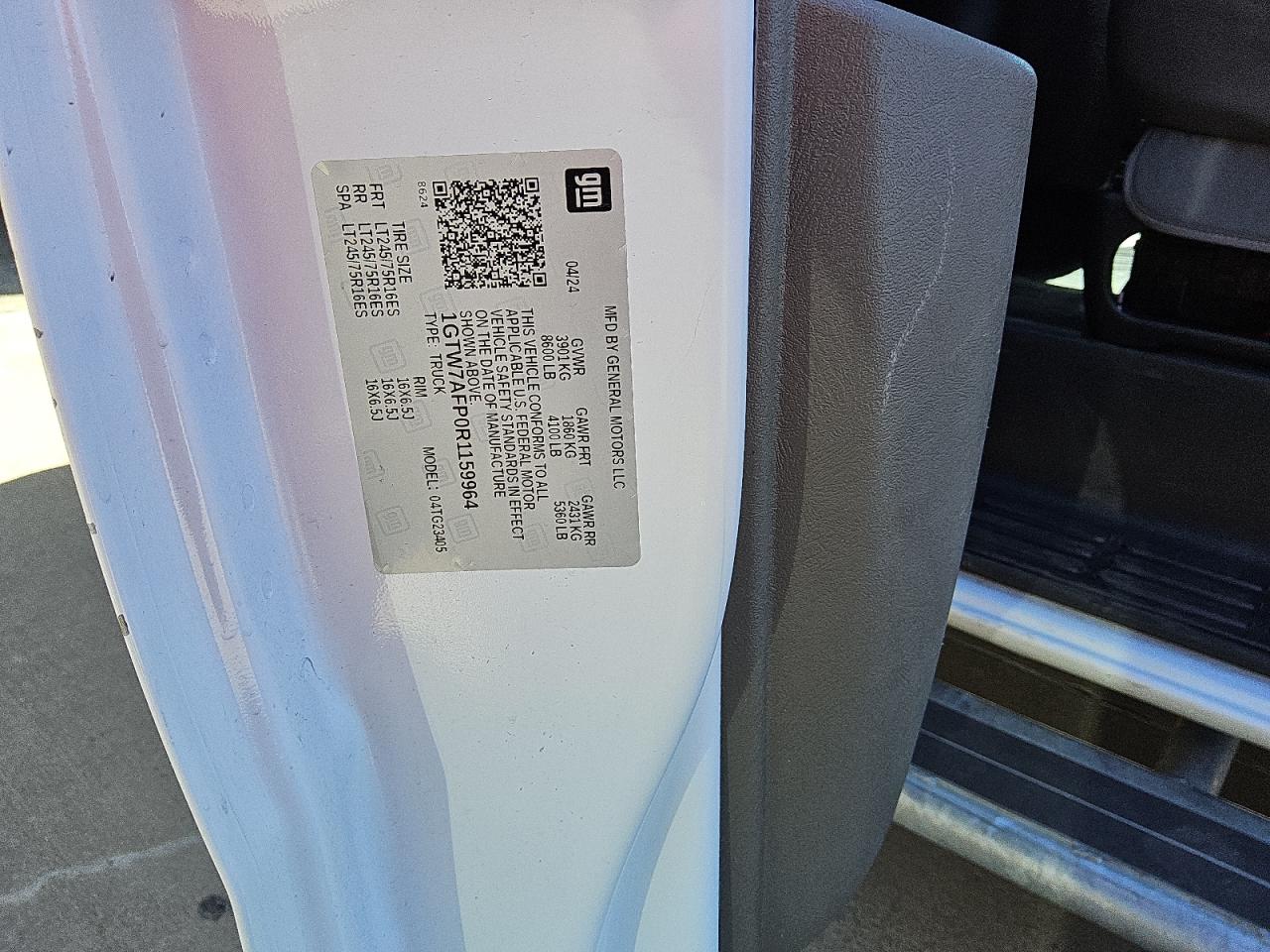 2024 GMC Savana G2500 VIN: 1GTW7AFP0R1159964 Lot: 91147325