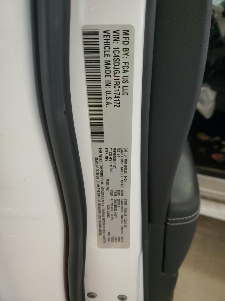 2024 Dodge Durango Srt 392 VIN: 1C4SDJGJ1RC174172 Lot: 89637355