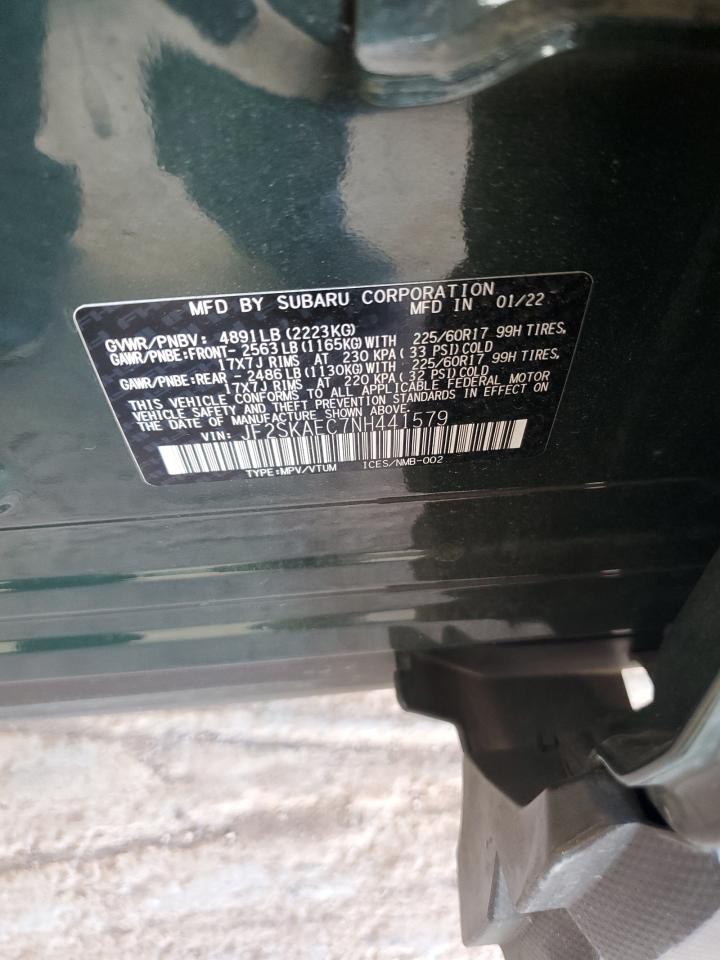 2022 Subaru Forester Premium VIN: JF2SKAEC7NH441579 Lot: 86664385