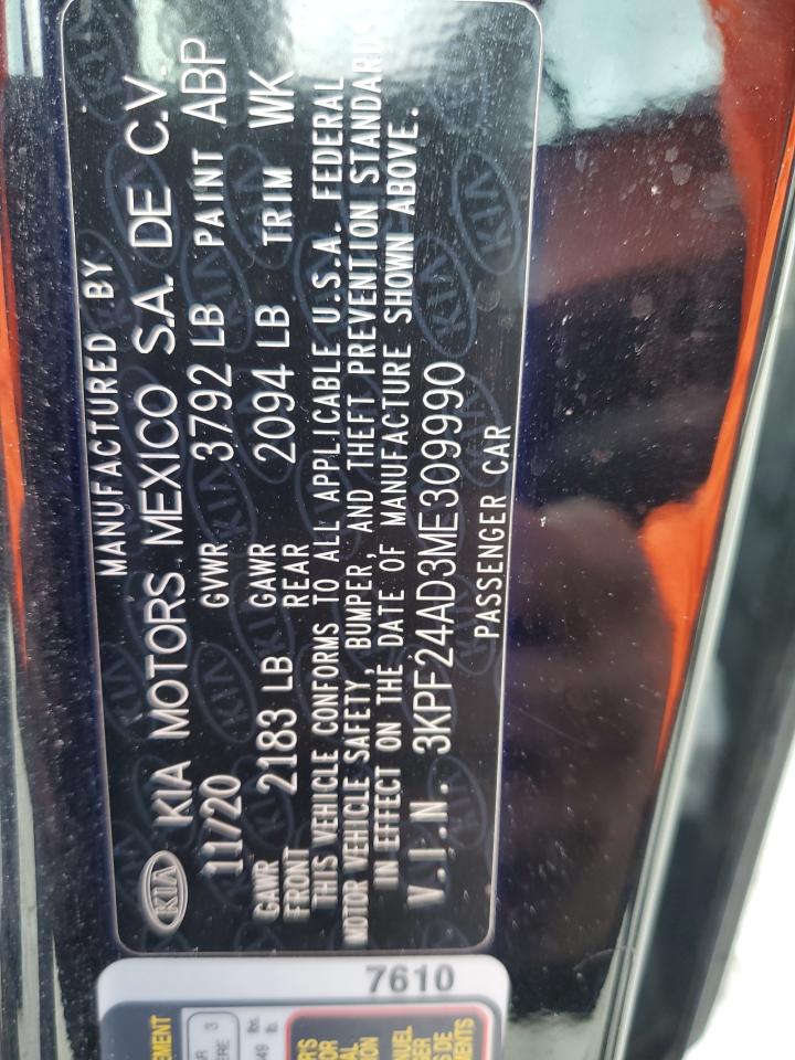 2021 Kia Forte Fe VIN: 3KPF24AD3ME309990 Lot: 82208945