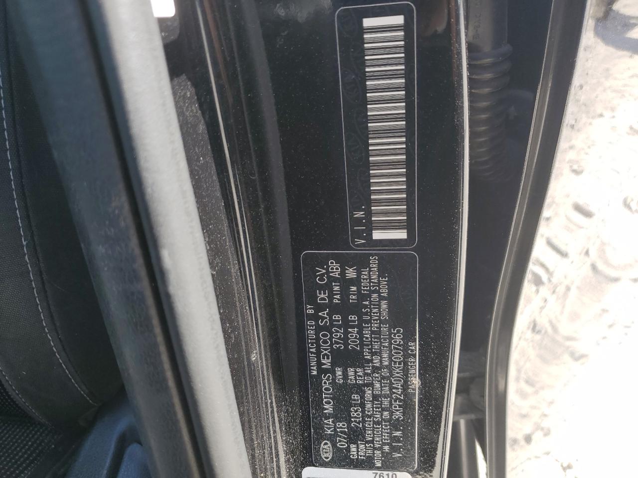 2019 Kia Forte Fe VIN: 3KPF24ADXKE007965 Lot: 85933655