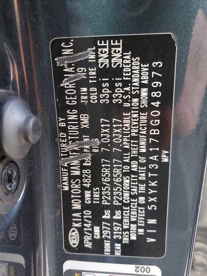 2011 Kia Sorento Base VIN: 5XYKT3A17BG048973 Lot: 84610945