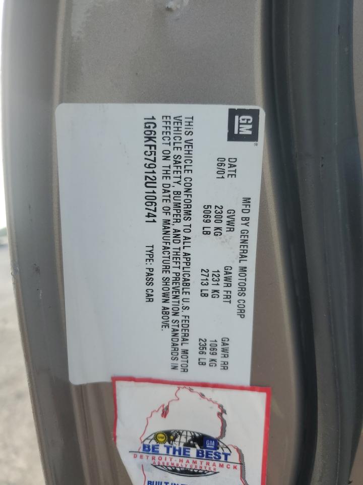 2002 Cadillac Deville Dts VIN: 1G6KF57912U106741 Lot: 83884815