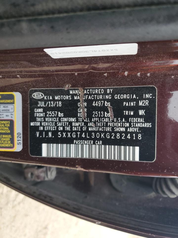 2019 Kia Optima Lx VIN: 5XXGT4L30KG282418 Lot: 82225775