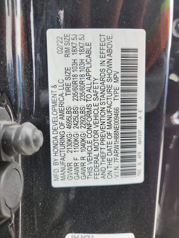 2022 Honda Cr-V Exl VIN: 7FARW1H88NE009466 Lot: 86900525